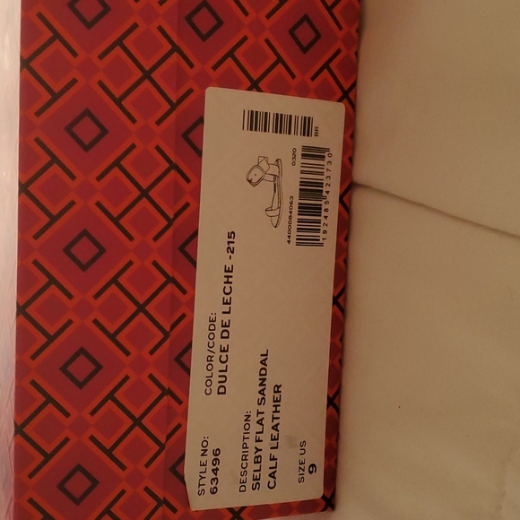 Tory Burch Shelby flat sandal calf leather, wide - Picture 1 of 5